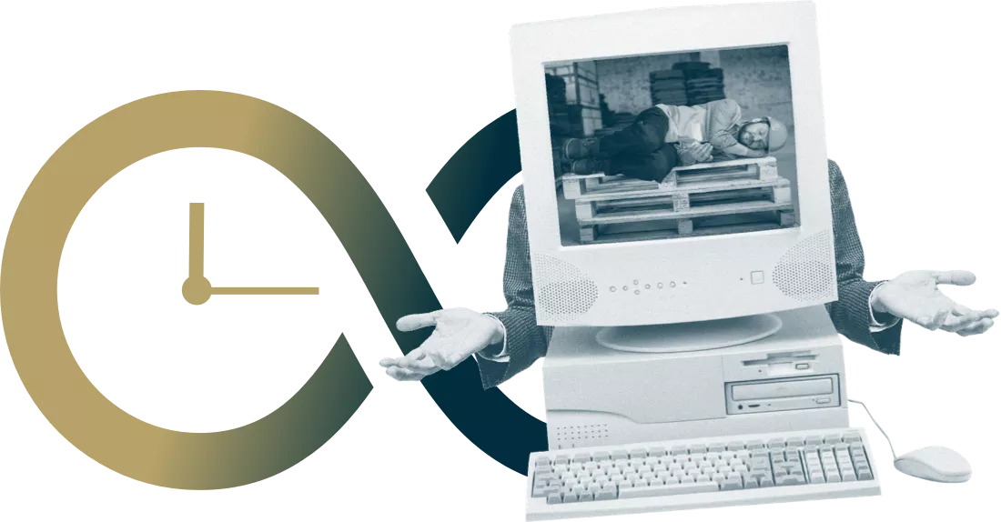 A Vintage Computer With Human Hands